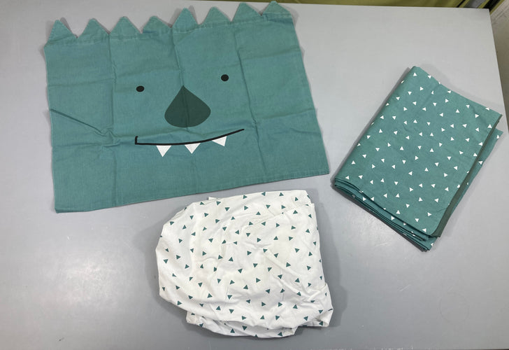 Parure de lit bébé 3 pcs vert-blanc Monstres, moins cher chez Petit Kiwi