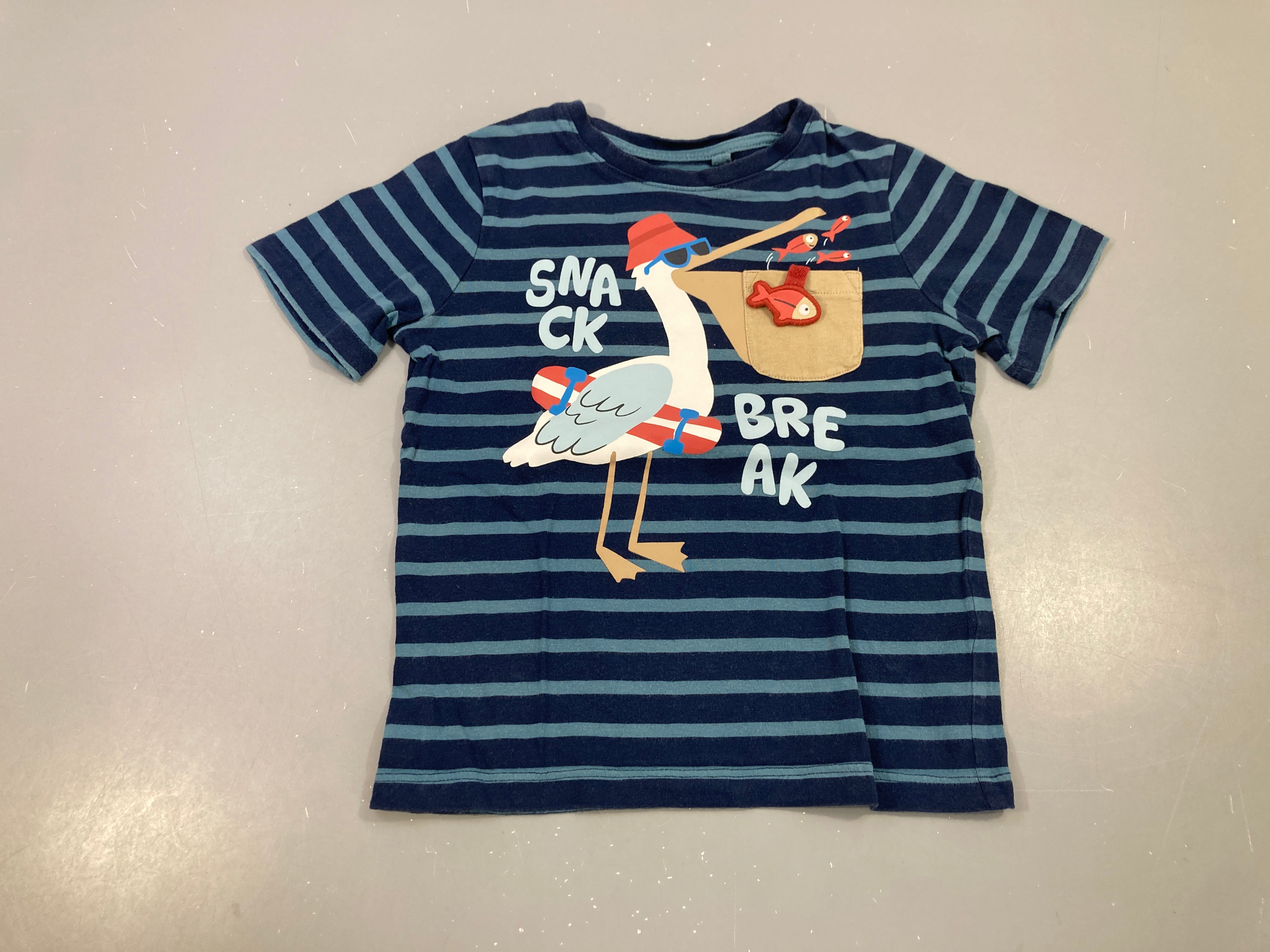 T-shirt m.c bleu rayé pélican snack