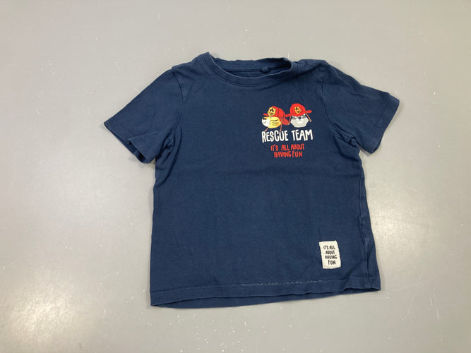 T-shirt m.c bleu foncé rescue team, moins cher chez Petit Kiwi
