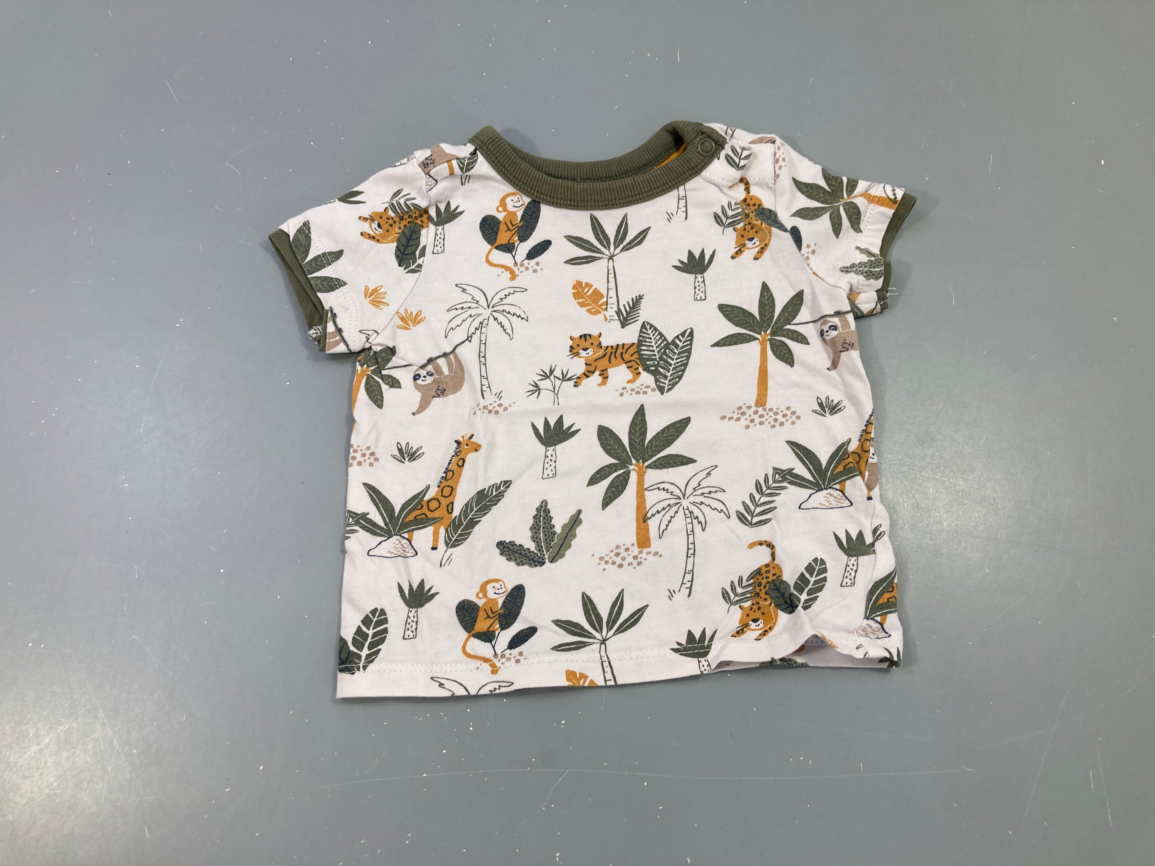T-shirt m.c blanc jungle animaux