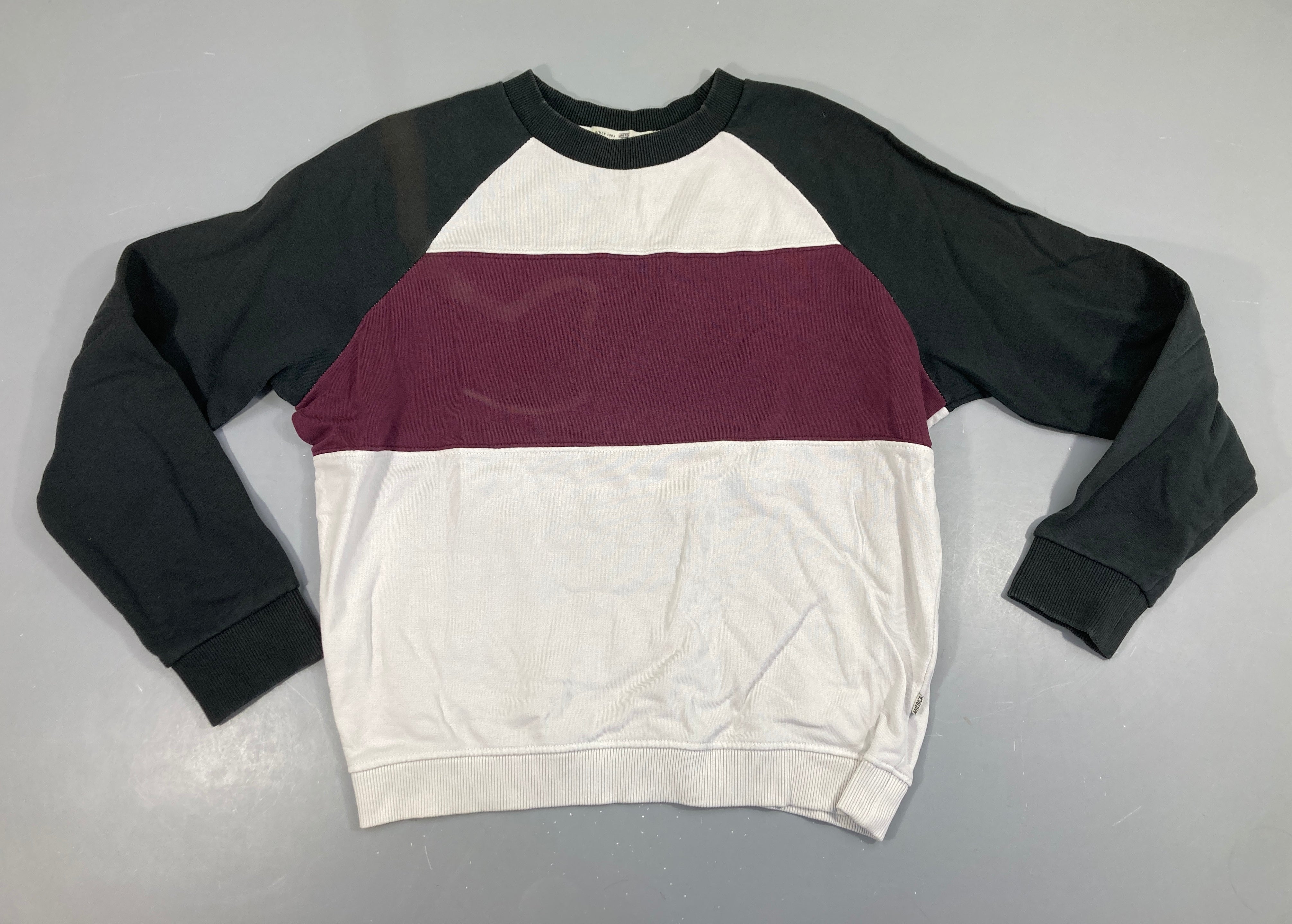 Sweat blanc/bleu foncé/bordeaux