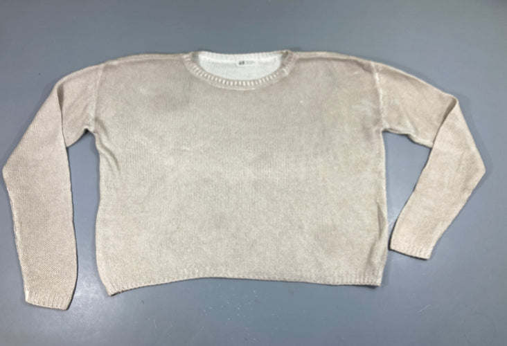 Pull court m.l mailles beige, moins cher chez Petit Kiwi