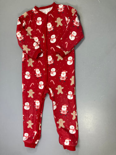 Surpyjama molleton rouge Noël, moins cher chez Petit Kiwi
