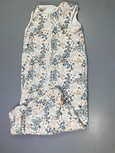 Sac de couchage s.m jersey blanc motif océan corail Jollein, légèrement bouloché, moins cher chez Petit Kiwi