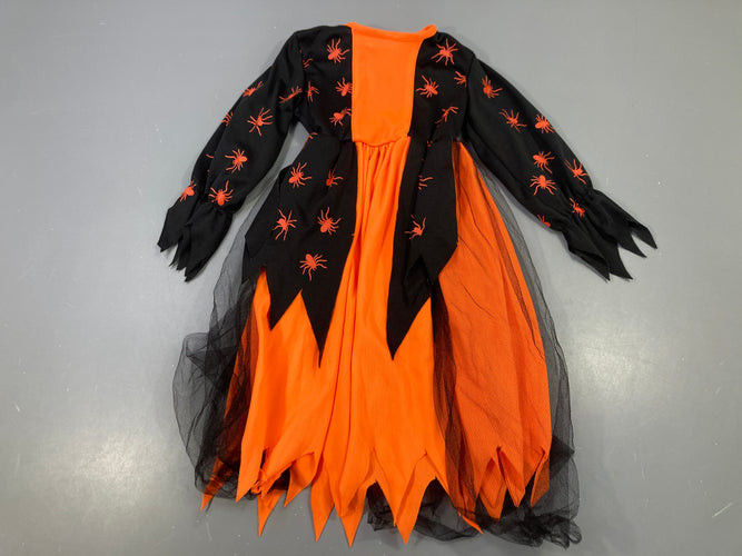 Déguisement Halloween Robe sorcière noir/orange araignées, moins cher chez Petit Kiwi
