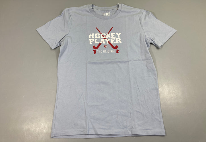 T-shirt m.c bleu clair Hockey player, moins cher chez Petit Kiwi