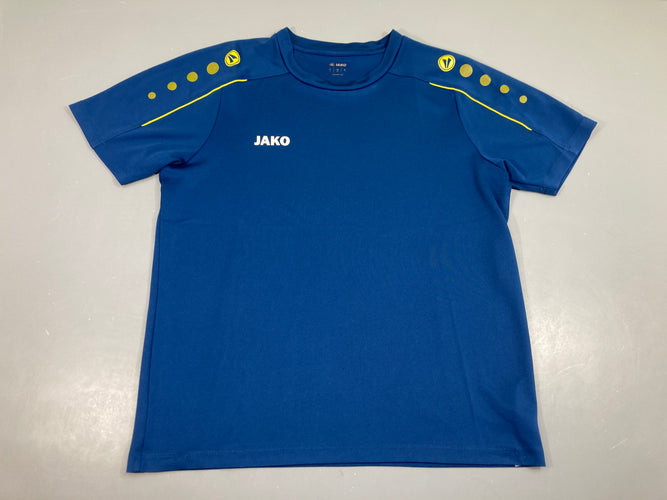 T-shirt m.c de sport bleu foncé Jako, léger accroc à l'avant, moins cher chez Petit Kiwi