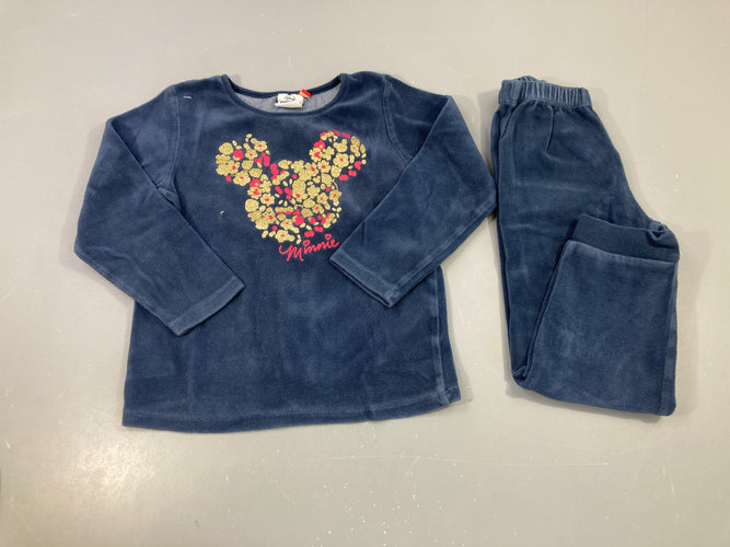 Pyjama 2pcs velours bleu foncé Minnie, moins cher chez Petit Kiwi