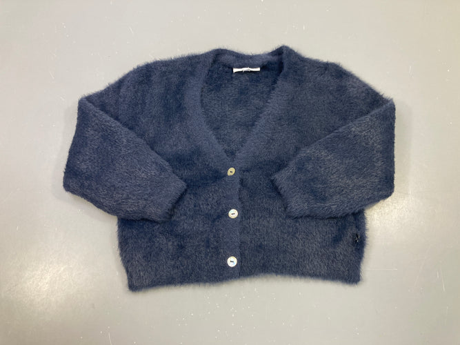 Gilet duveteux bleu foncé, moins cher chez Petit Kiwi