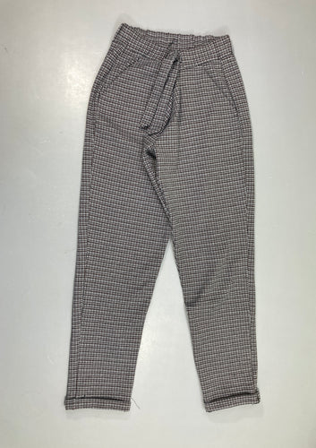 Pantalon épais style tweed à revers gris-brun, moins cher chez Petit Kiwi