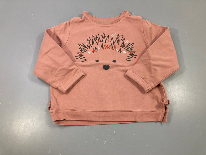 Sweat rose hérisson, moins cher chez Petit Kiwi
