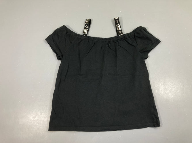 T-shirt m.c cropped noir bretelles, moins cher chez Petit Kiwi