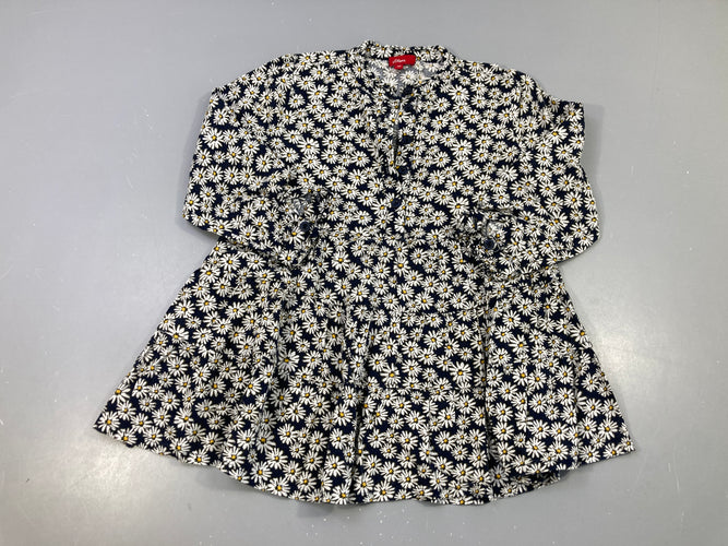 Robe m.l bleu foncé fleurs boutons, moins cher chez Petit Kiwi