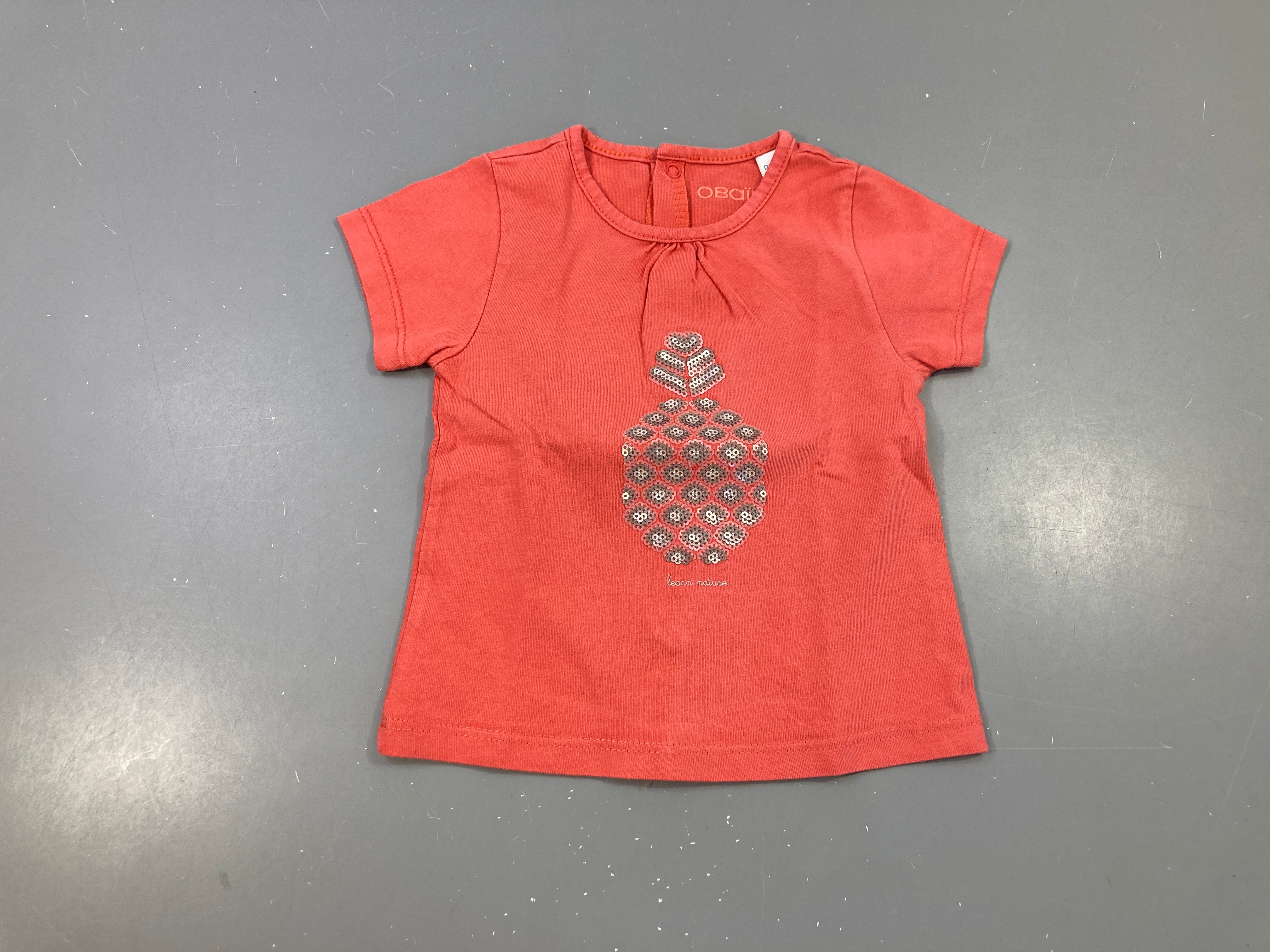 T-shirt m.c corail ananas sequins