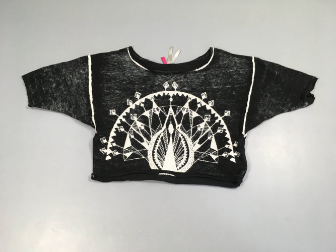T-shirt m.c noir effet motif blanc, moins cher chez Petit Kiwi