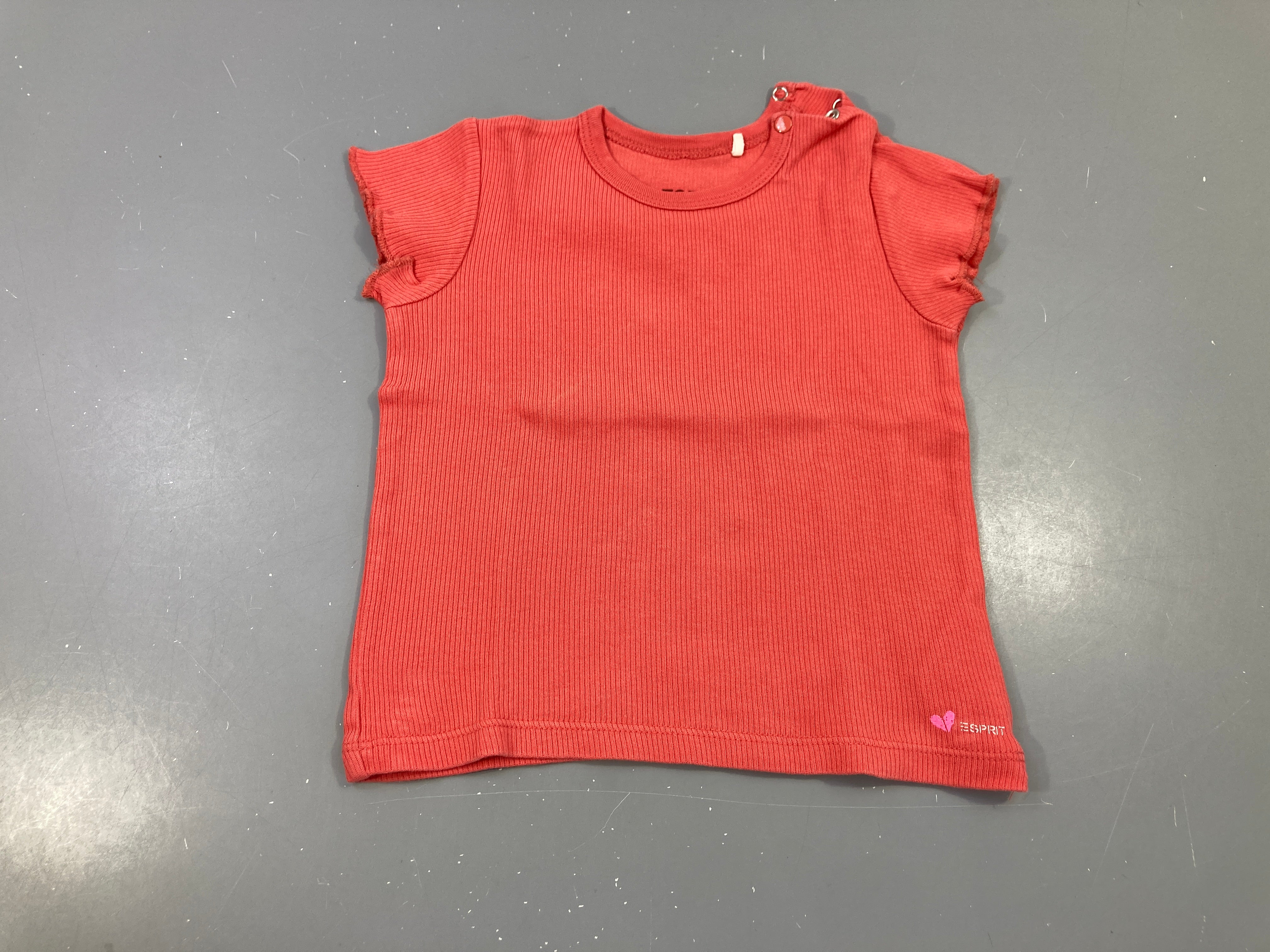 T-shirt m.c corail côtelé