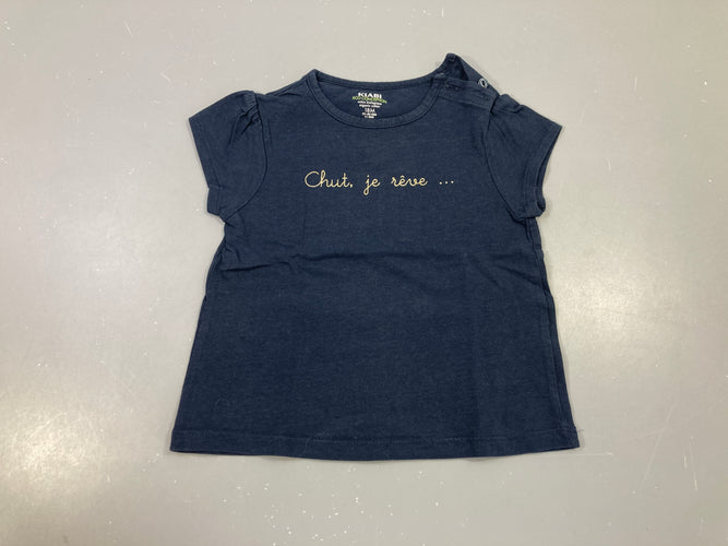 T-shirt m.c bleu foncé Chut, je rêve..., moins cher chez Petit Kiwi