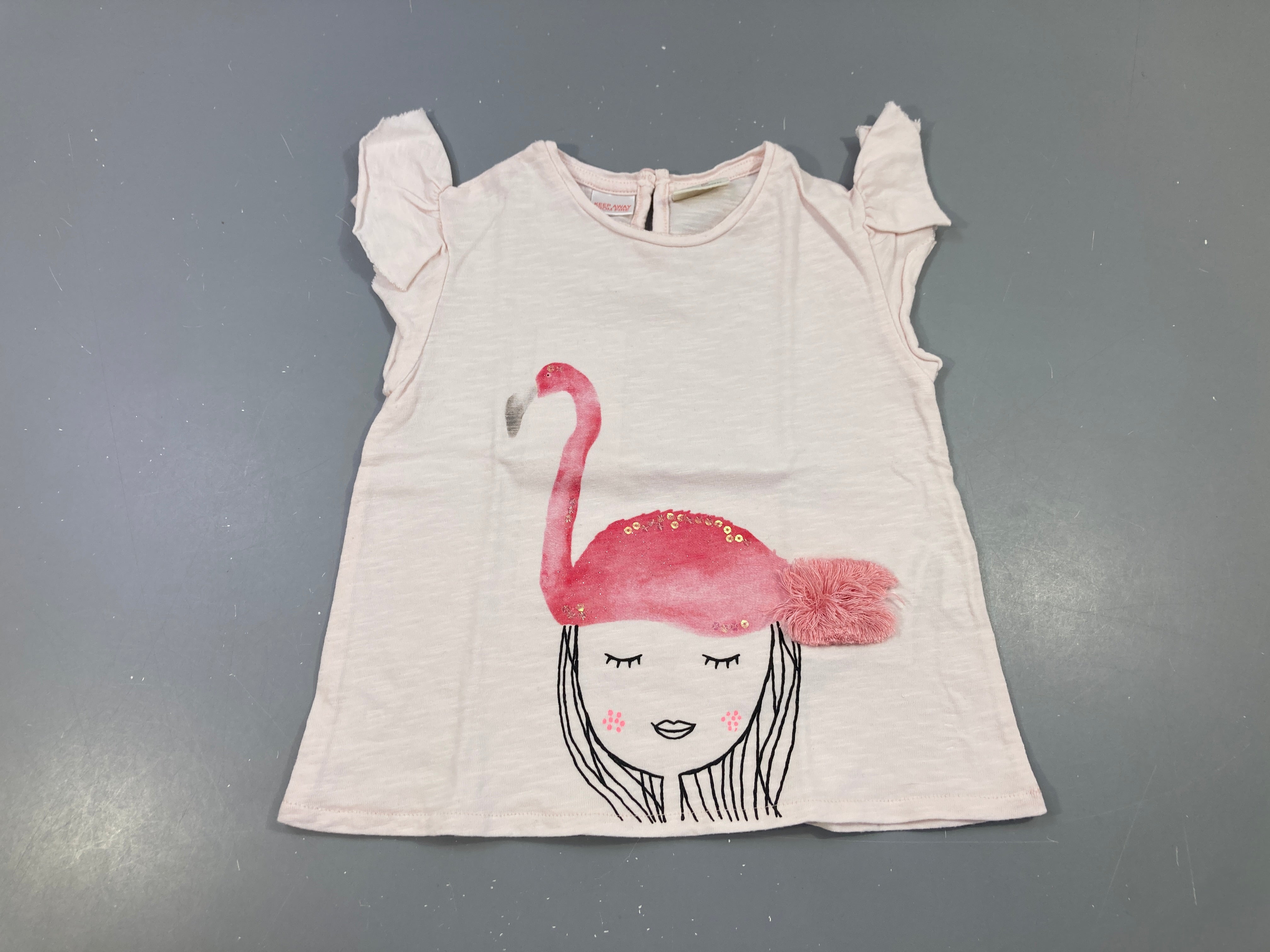 T-shirt m.c rose pâle flamand rose