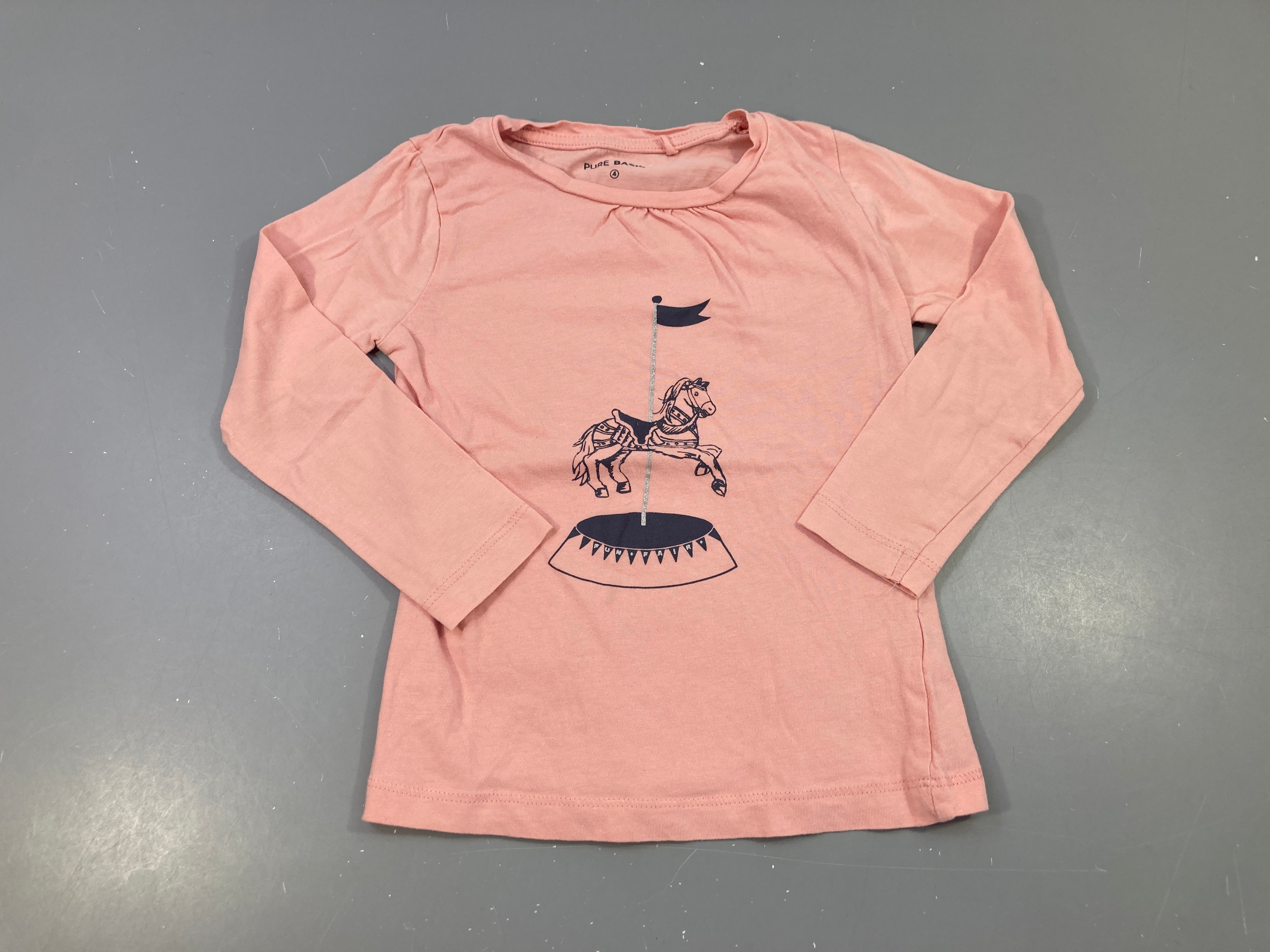 T-shirt m.l rose cheval manège
