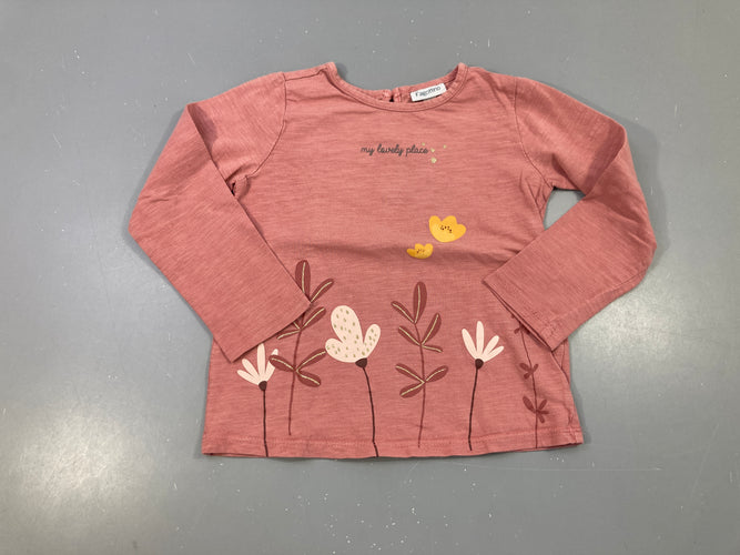 T-shirt m.l rose flammé my lovely place fleurs, moins cher chez Petit Kiwi