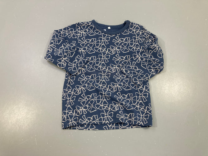 T-shirt m.l bleu foncé noeuds, moins cher chez Petit Kiwi