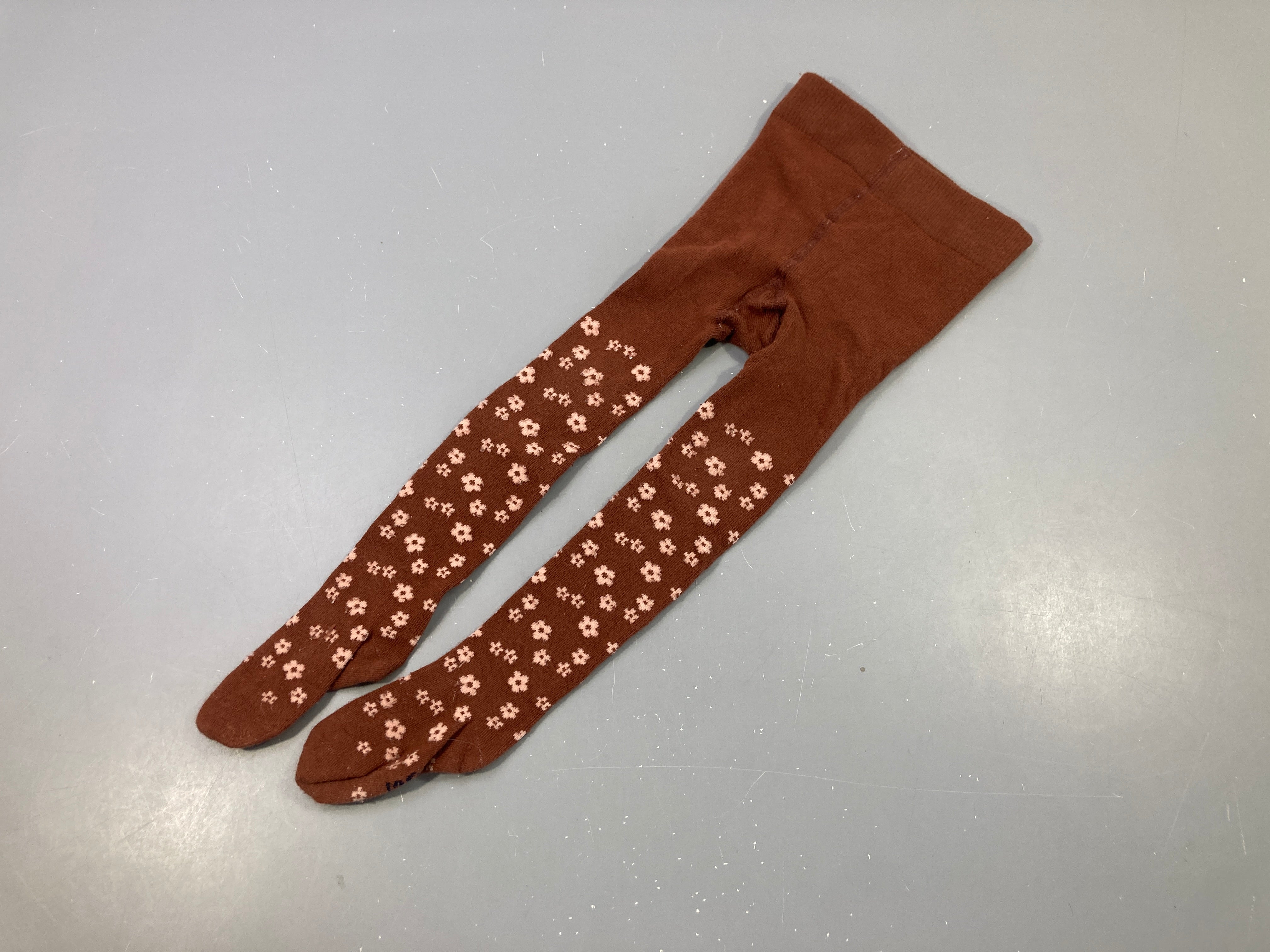 Collants bruns fleurs