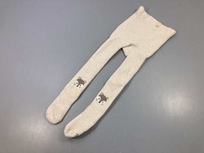Collants épais beige animaux, anti-dérapants, moins cher chez Petit Kiwi