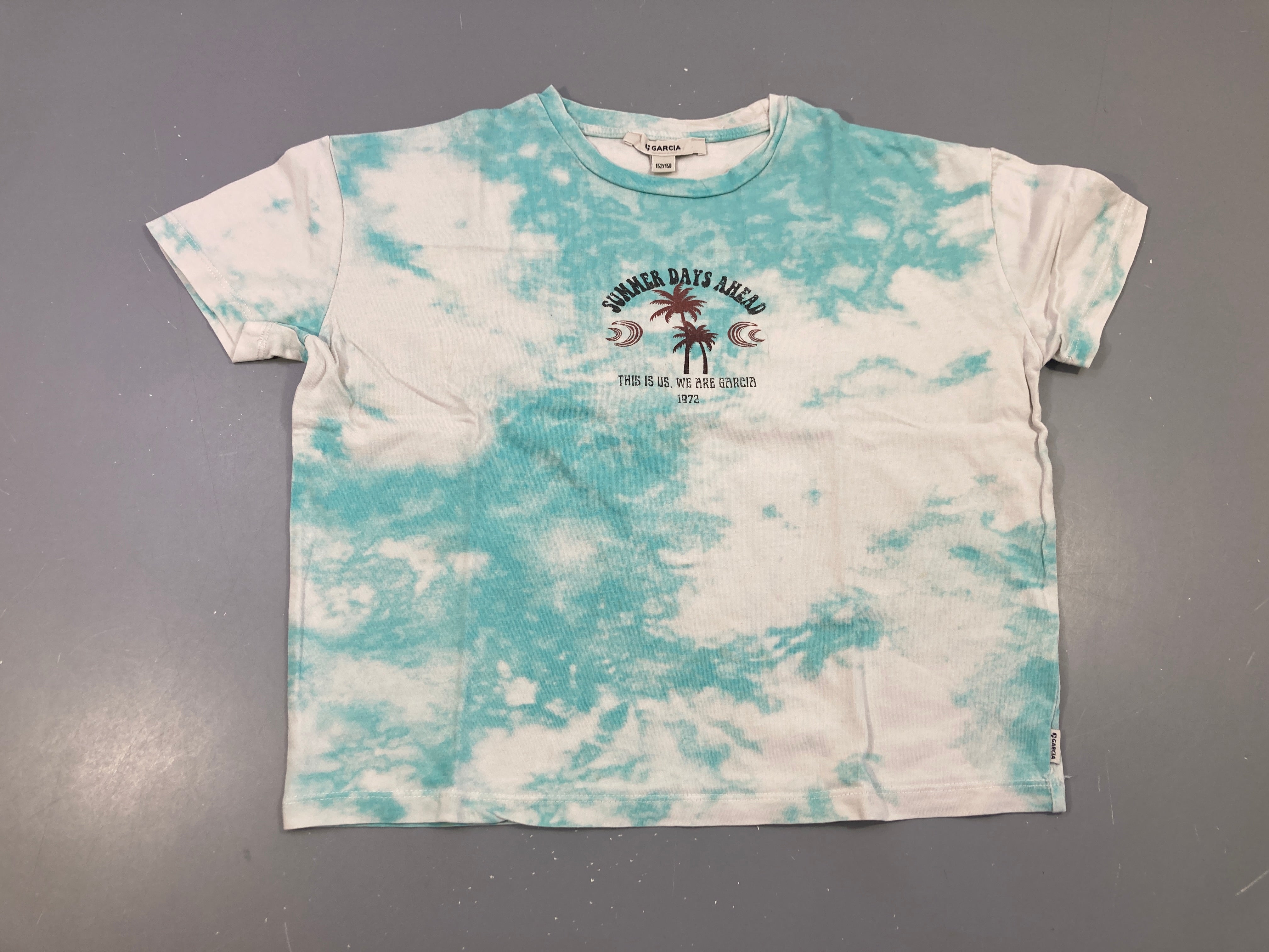 T-shirt m.c court tie&dye bleu/blanc summer dayx
