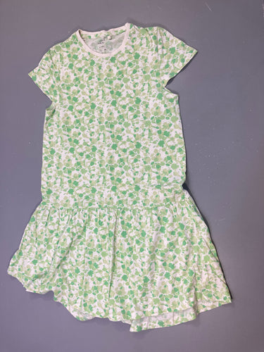 Robe m.c jersey blanc motifs verts, moins cher chez Petit Kiwi