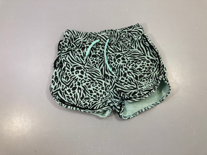 Short molleton léger motifs zèbres bleu/noir, moins cher chez Petit Kiwi