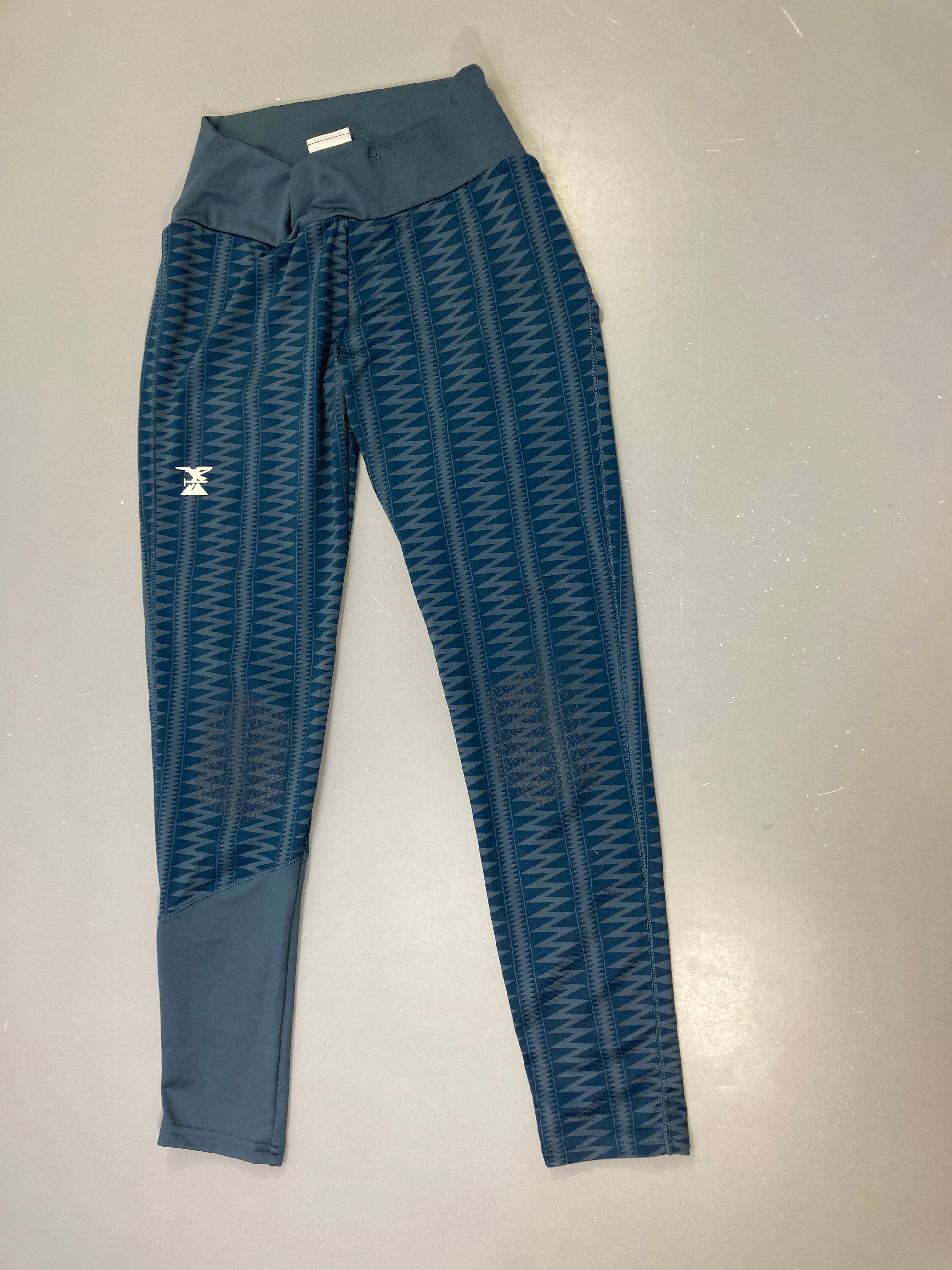 Legging de sport bleu motifs géométriques simond