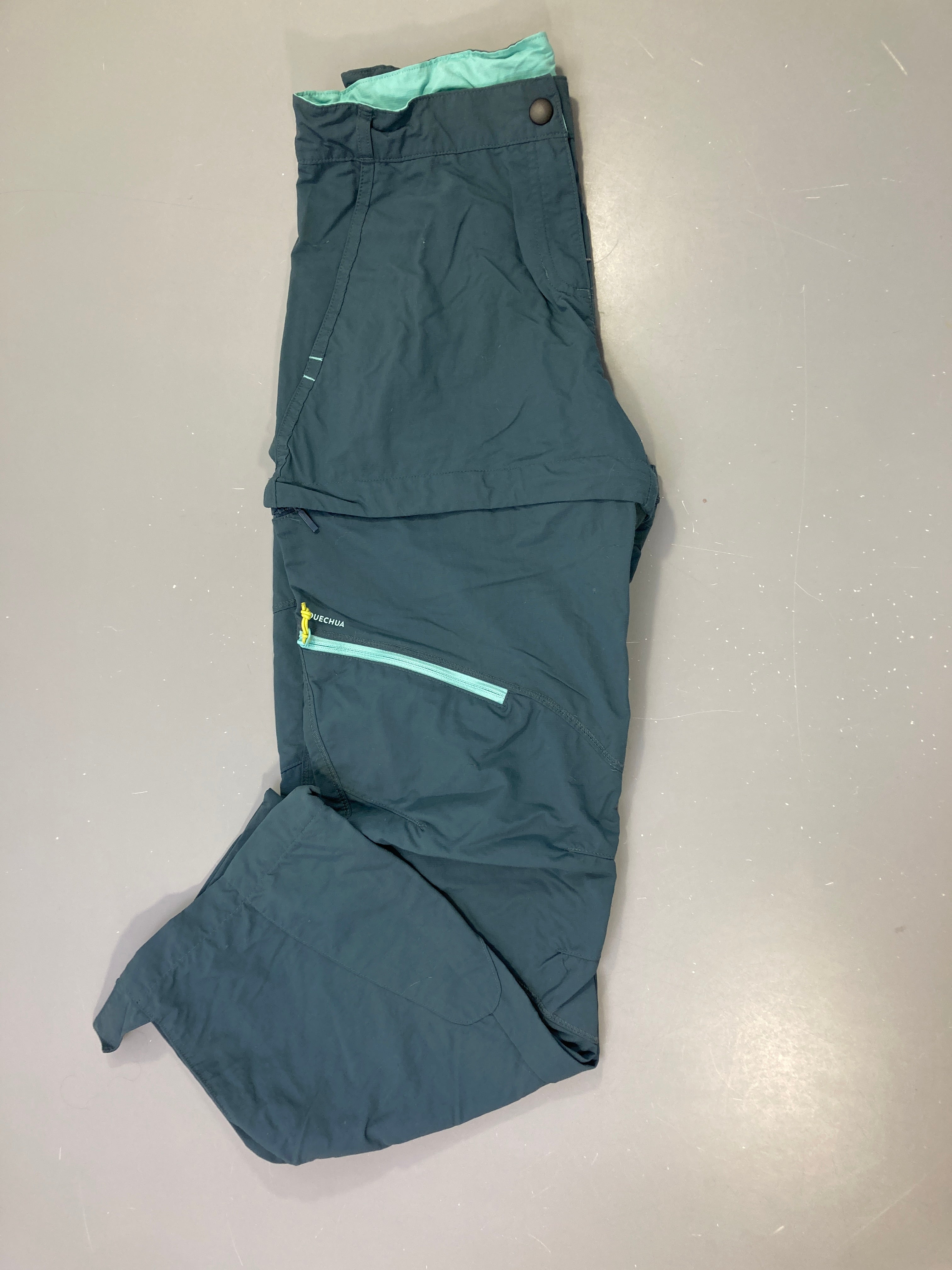 Pantalon de randonnée modulable gris/bleu