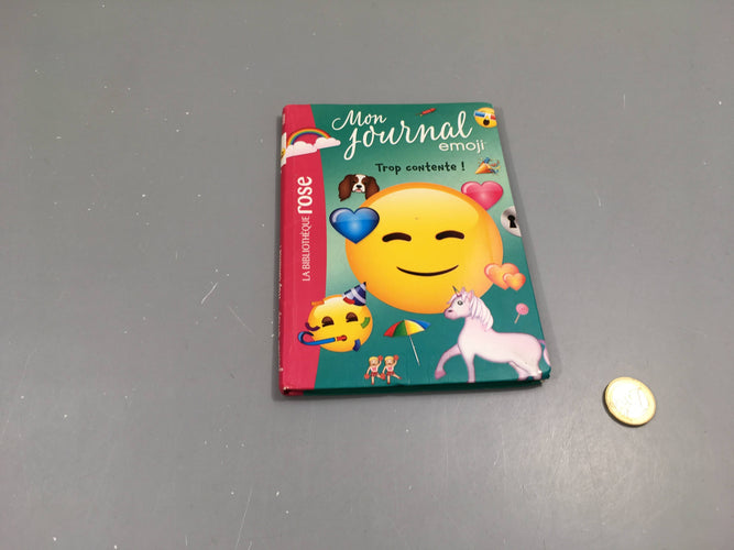 Trop contente! Mon journal Emoji, Bibliothèque rose, moins cher chez Petit Kiwi