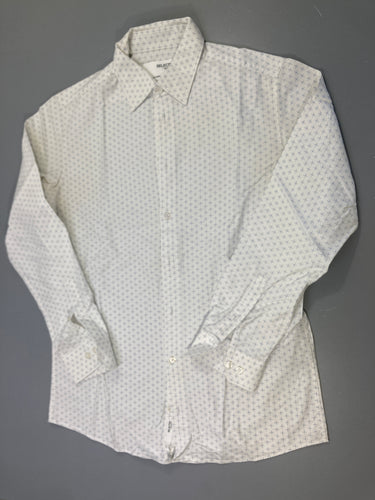 Chemise slim m.l blanche motifs bleus selected, moins cher chez Petit Kiwi