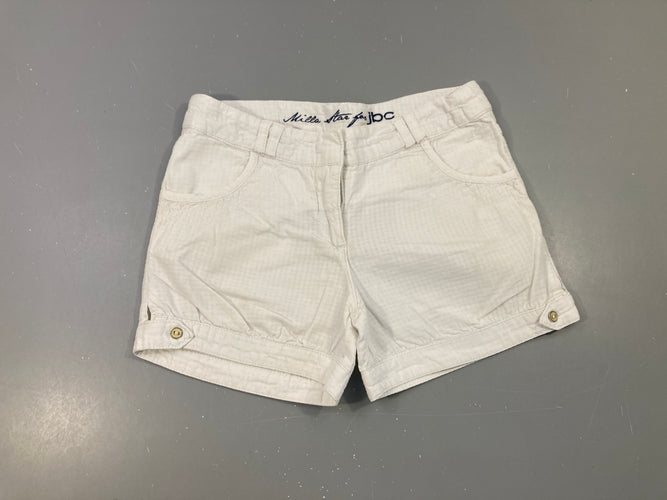 Short blanc texturé boutons cuisses, moins cher chez Petit Kiwi