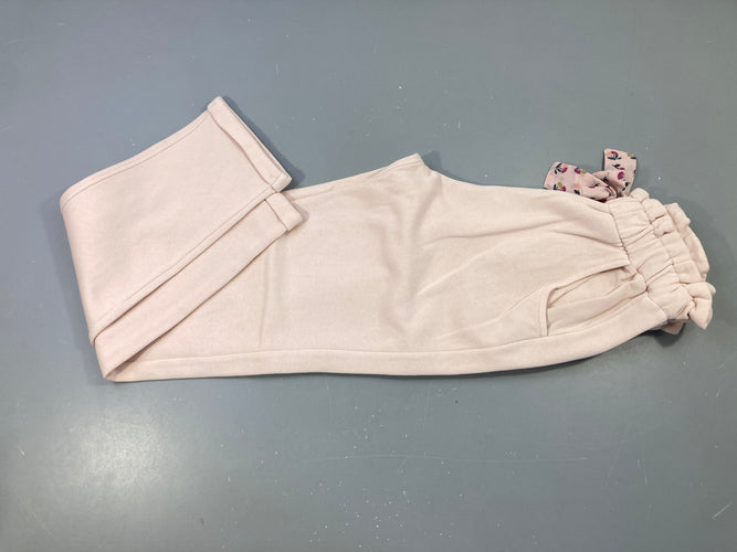 Pantalon molleton à revers rose clair, moins cher chez Petit Kiwi