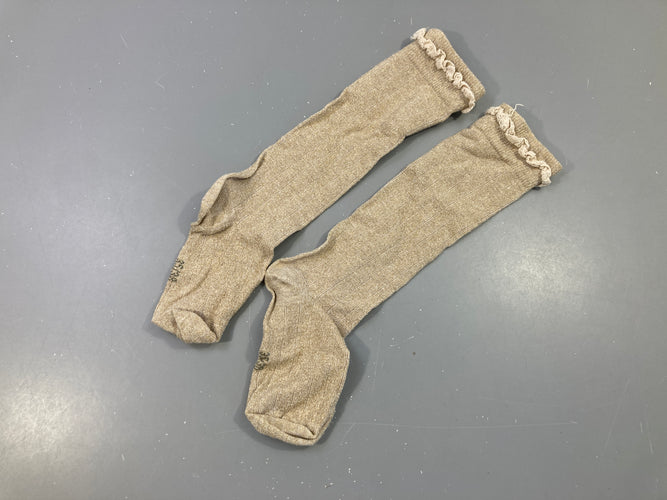 Chaussettes irisé doré, moins cher chez Petit Kiwi