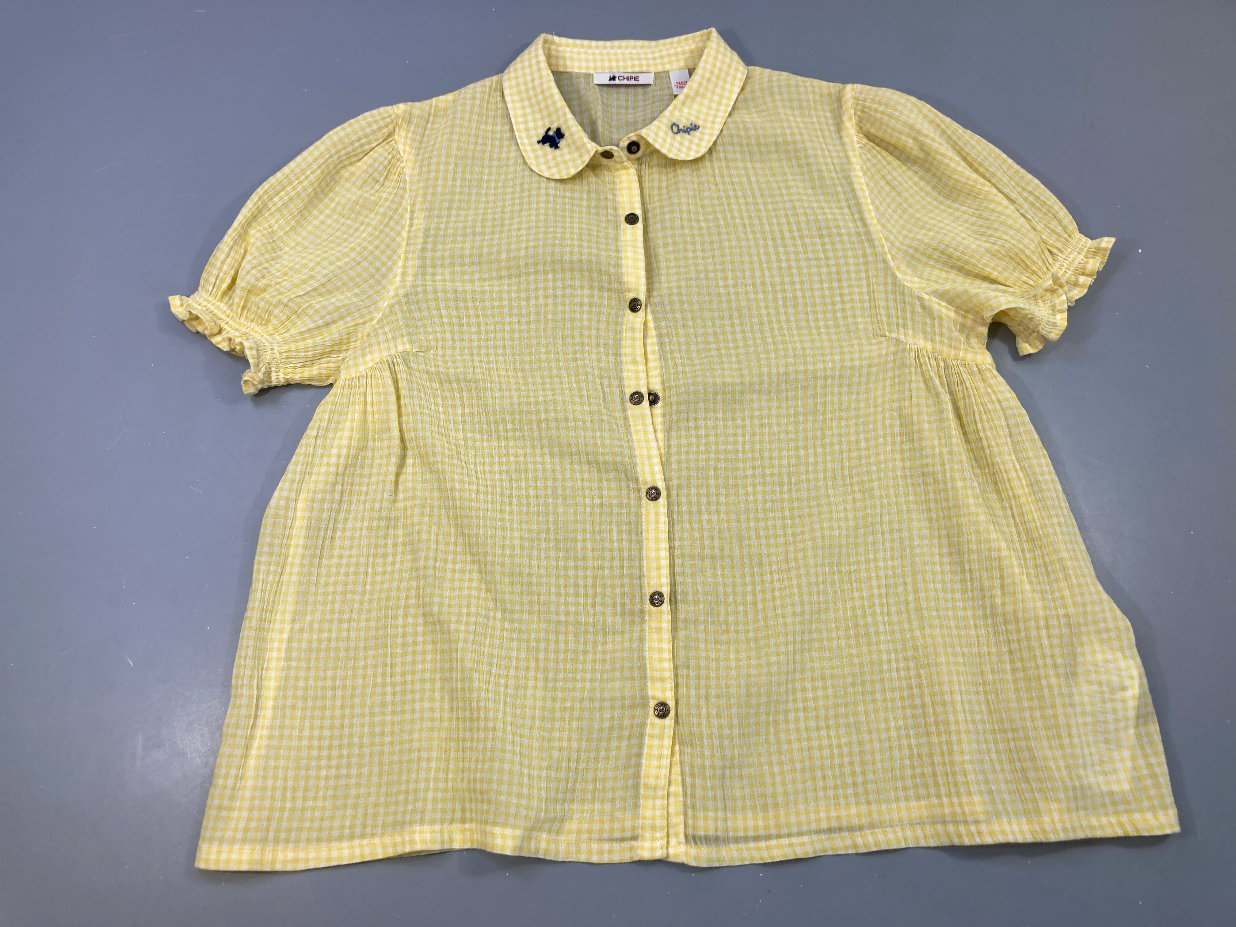 Chemisier m.c jaune à carreaux Chipie