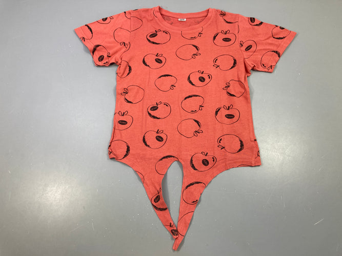 T-shirt m.c nouable rose brun pommes noires, moins cher chez Petit Kiwi