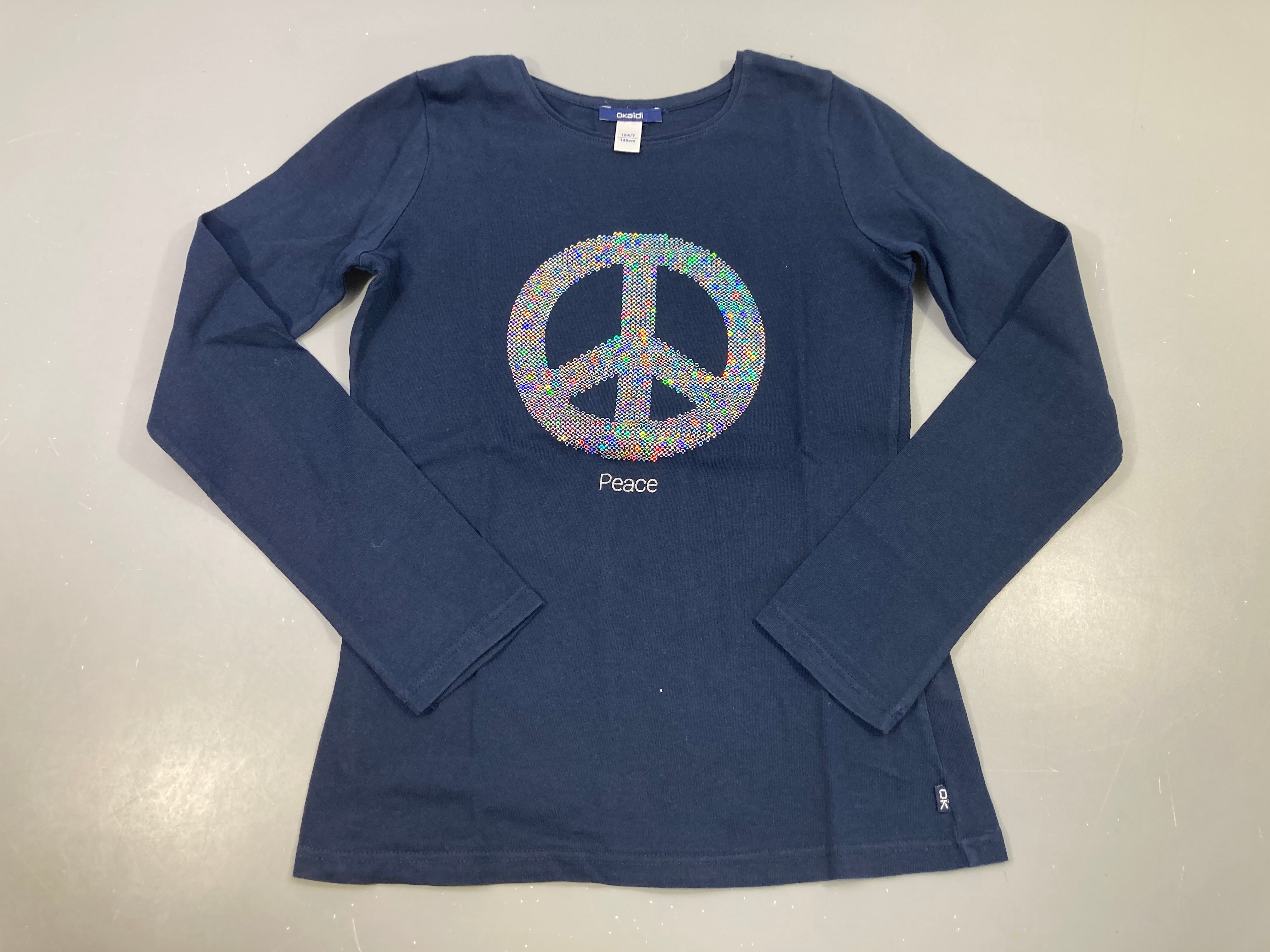 T-shirt m.l bleu foncé Peace&Love