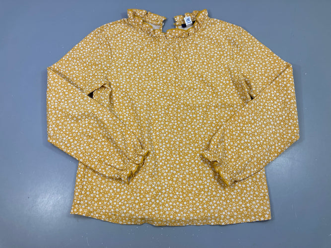 T-shirt m.l col montant jaune fleurs blanches, moins cher chez Petit Kiwi