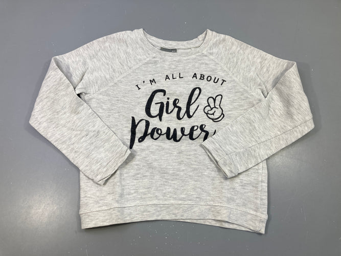 Sweat gris chiné Girls, moins cher chez Petit Kiwi