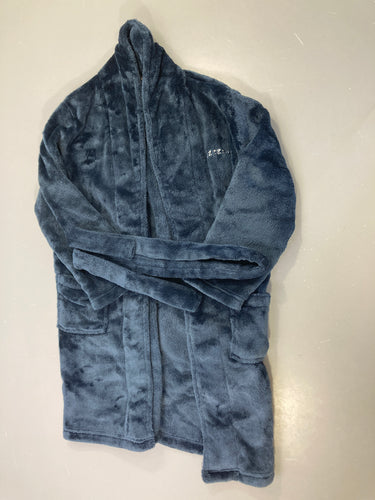 Peignoir velours bleu foncé, moins cher chez Petit Kiwi