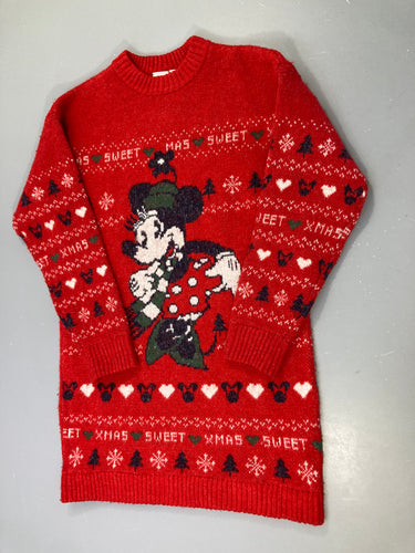 Robe Pull de Noël Mickey rouge, moins cher chez Petit Kiwi