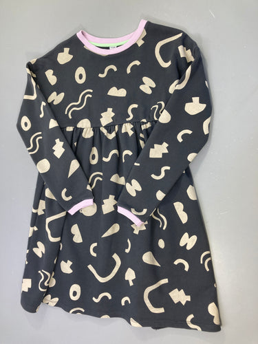Robe molleton m.l bleu grisé motifs géométriques gris, moins cher chez Petit Kiwi