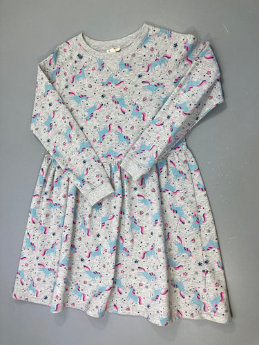 Robe m.l molleton gris chiné Licornes bleues-roses, moins cher chez Petit Kiwi