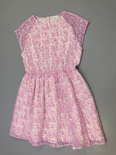 Robe m.c plisséelégère motifs roses, moins cher chez Petit Kiwi