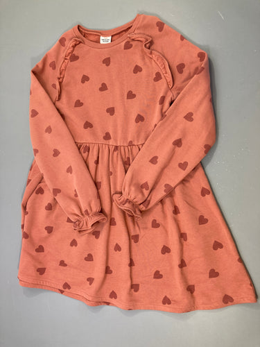 Robe m.l molleton brun-clair coeurs, moins cher chez Petit Kiwi