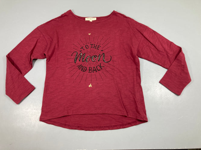 T-shirt m.l aubergine flammé Moon Strass, moins cher chez Petit Kiwi