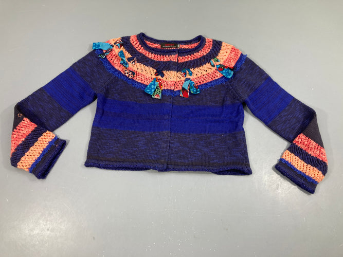 Gilet à pressions bleu arc couleur heut noeuds, moins cher chez Petit Kiwi